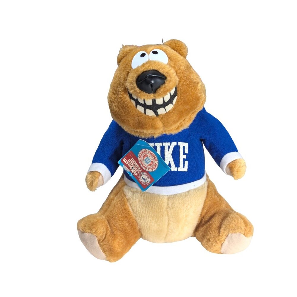 Vintage Ace Duke University Plush Bear In Blue Sweater